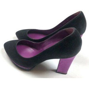 Sergio Rossi | Statement Contrasting heel suede pumps